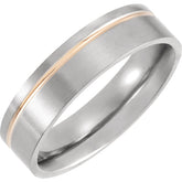 Titanium Grooved Wedding Band